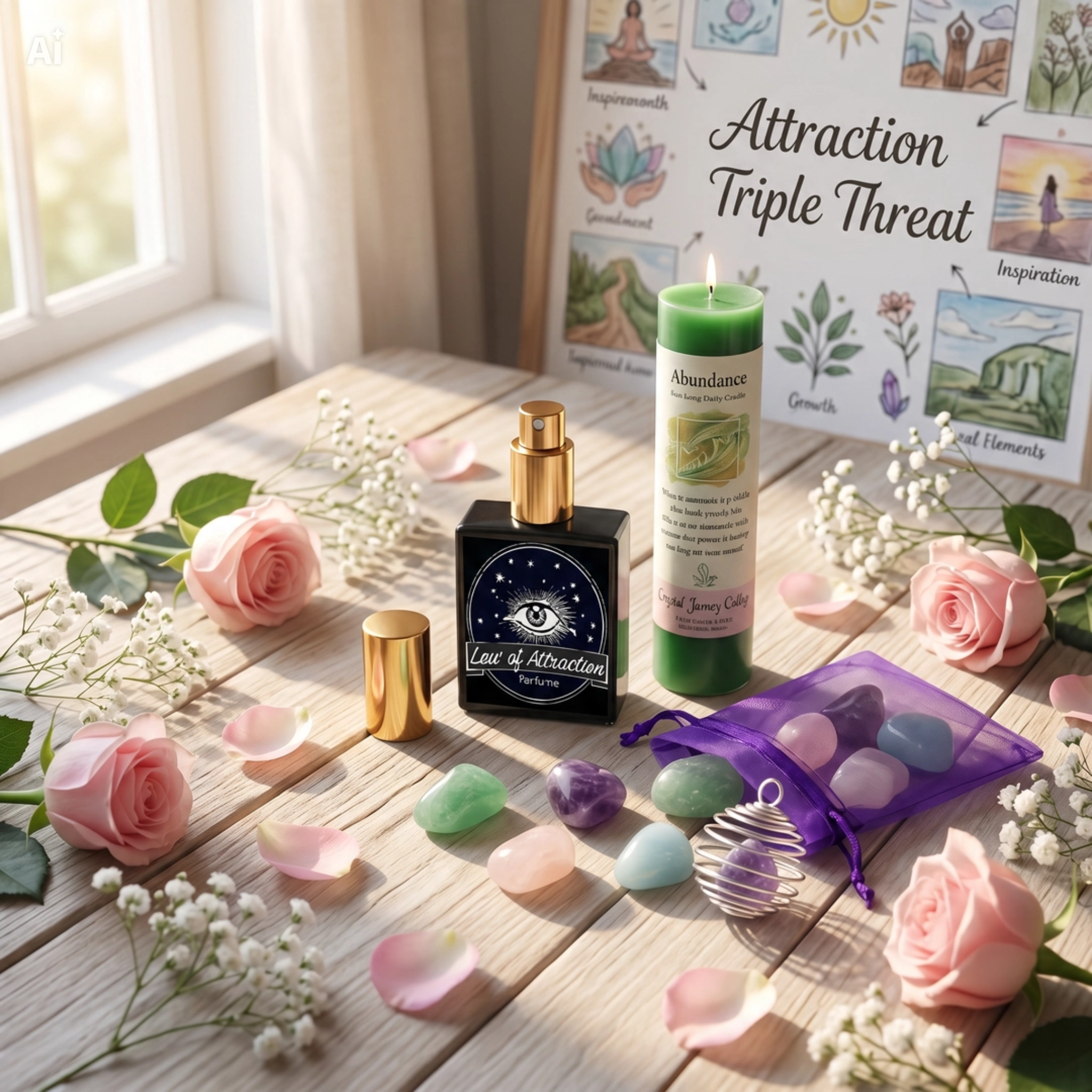 ✨ Attraction Triple Threat Ritual Kit | Manifest Abundance & Positive Energy 2 ✨ Attraction Triple Threat Ritual Kit | Manifest Abundance & Positive Energy - Image 2