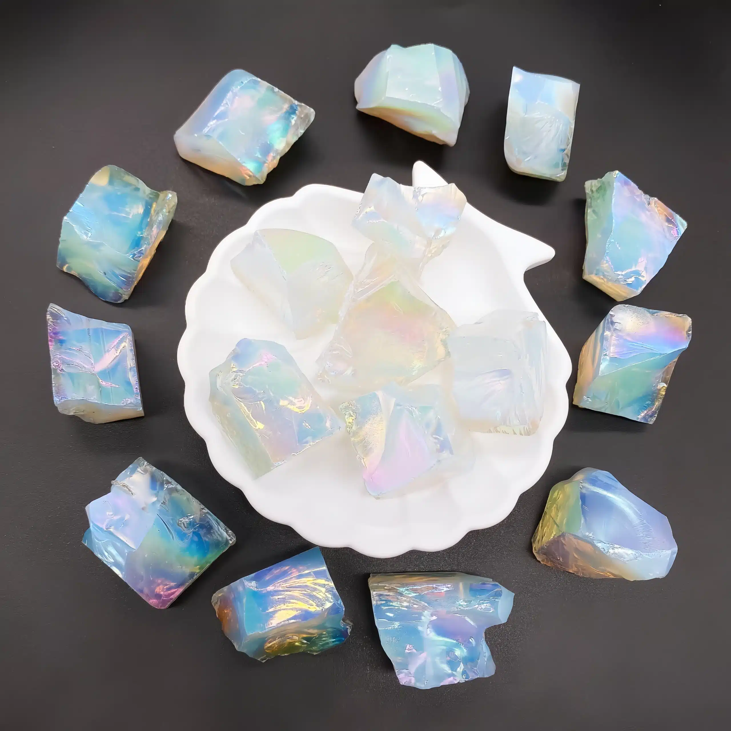 1PC Aura Opalite Crystal Electroplated Glitter Raw Stone Mineral Specimen Home Decoration Reiki Healing Gift 1 1PC Aura Opalite Crystal Electroplated Glitter Raw Stone Mineral Specimen Home Decoration Reiki Healing Gift