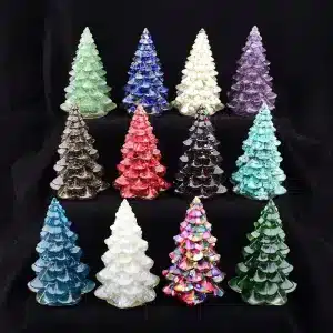 1PC Natural Crystal Stone Gravel Resin Christmas Tree Handmade Lucky Tree Home Decoration Gift