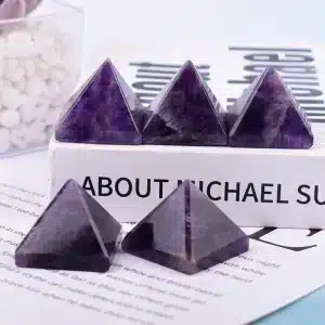 Third Eye Chakra 3 1PC Natural Crystal Amethyst Pyramid Ornaments