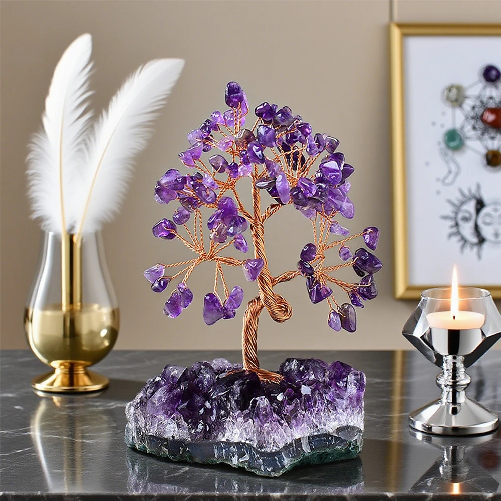 Natural Amethyst Money Tree – Deep Purple Crystal Cluster for Wealth, Luck & New Year Feng Shui Decor 2 Natural Amethyst Money Tree – Deep Purple Crystal Cluster for Wealth, Luck & New Year Feng Shui Decor - Image 2