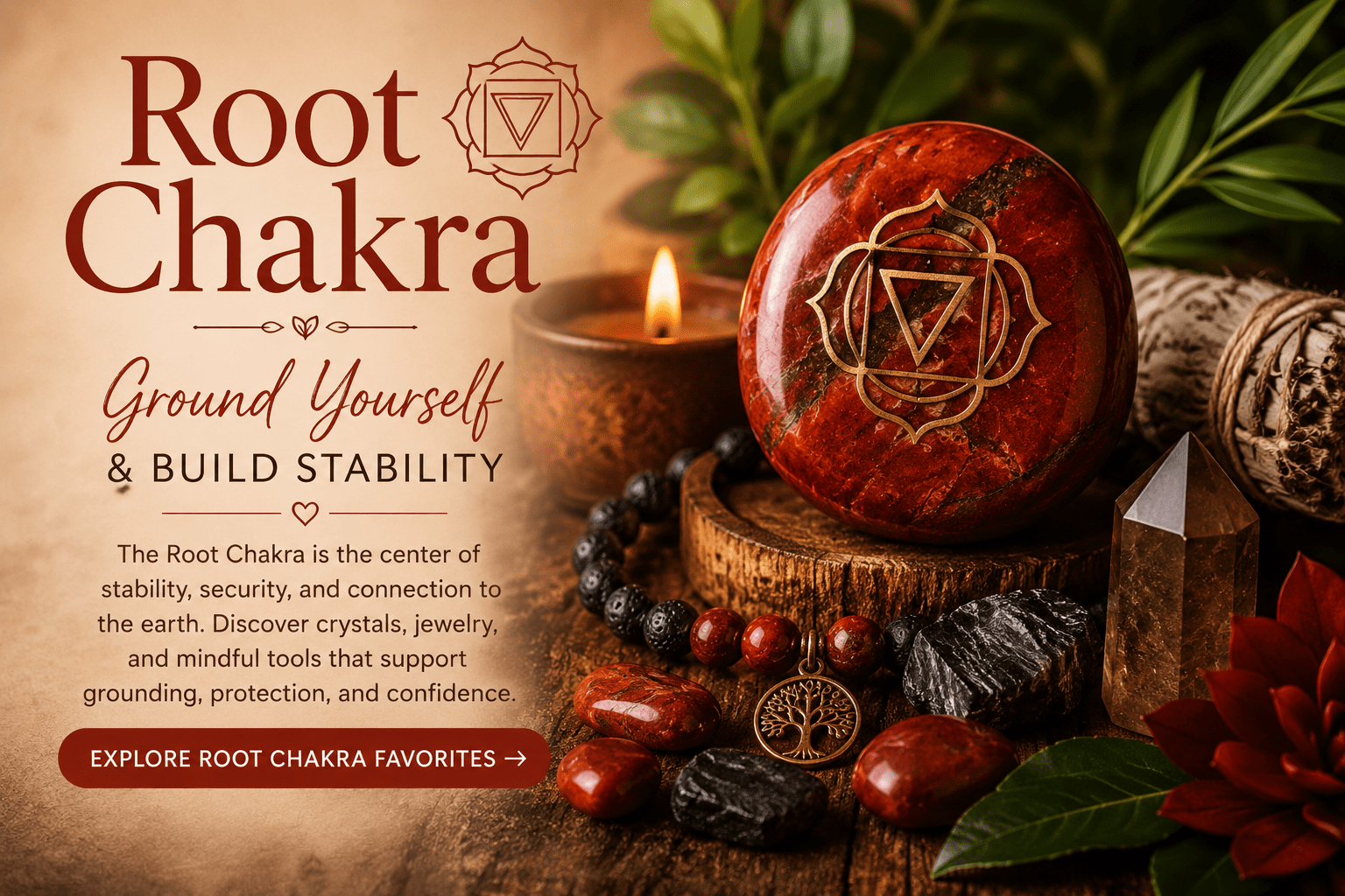 root chakra image with rune