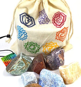 (Set Of 7) Chakra Stones With Bag