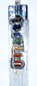 Selenite 7 Chakra Rough Pendant