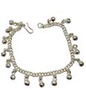 Silvertone Anklet W/ Bells