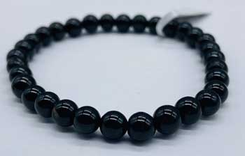 6mm Black Tourmaline Crystal Bracelet 1 6mm Black Tourmaline Crystal Bracelet