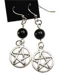 Black Onyx Pentagram Earrings