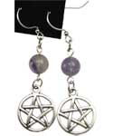 Fluorite Pentagram Earrings