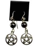 Hematite Pentagram Earrings