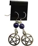Lapis Pentagram Earrings