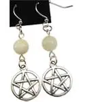 Moonstone Pentagram Earrings