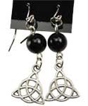 Black Onyx Triquetra Earrings