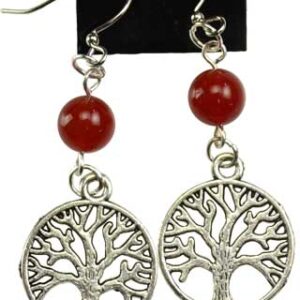 Carnelian Tree Of Life Earrings