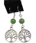 Green Aventurine Tree Of Life Earrings