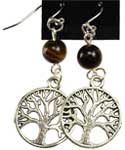 Tiger Eye Tree Of Life Earrings