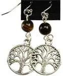 Tiger Eye Tree Of Life Earrings