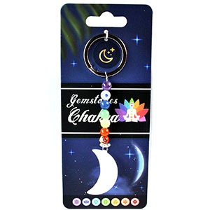 Crescent Moon W/ Chakra Stones