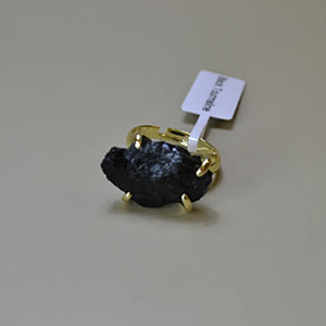 Black Tourmaline Adjustable Ring