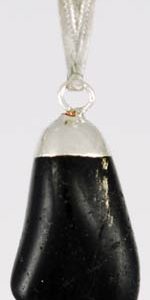 Black Tourmaline Tumbled Crystal Pendant