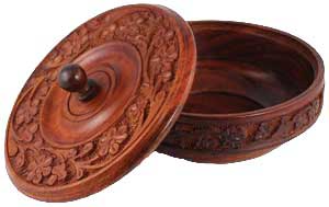 Wooden Ritual Bowl with Lid