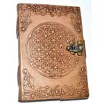 5 x 7 Flower of Life Embossed Leather Journal With Latch