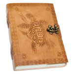 5 x 7 Turtle Embossed Leather Journal With Latch