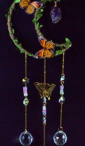 21" Amethyst Moon with Butterfly Sun Catcher