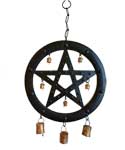 9 1/2" Black Pentagram Wind Chime