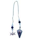 Lepidolite Triple Moon 6-Sided Pendulum