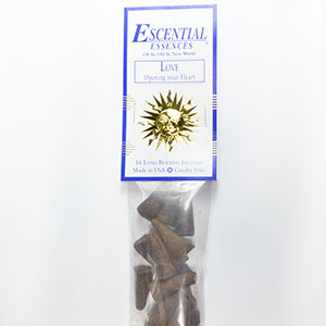 16/Pk Love Essential Essences Incense Cones