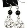 Black Onyx Pentagram Earrings