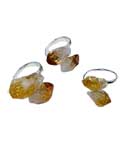 Set of 3 Adjustable Citrine Rings