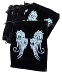 Set of 10 5 x 7 Angel Wings Black Velveteen Bags