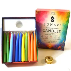 Just Arrived 8 (Set of 21) 3-Inch 7 Colors Beeswax Meditation Candles