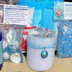 Mermaid Gift Set, image of a jar with a blue lid featuring Mermaid-themed design and label.