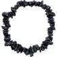 Black Tourmaline Chip Stretch Bracelet, a close-up image showcasing the black tourmaline stone chips arranged in a stretch bracelet design.